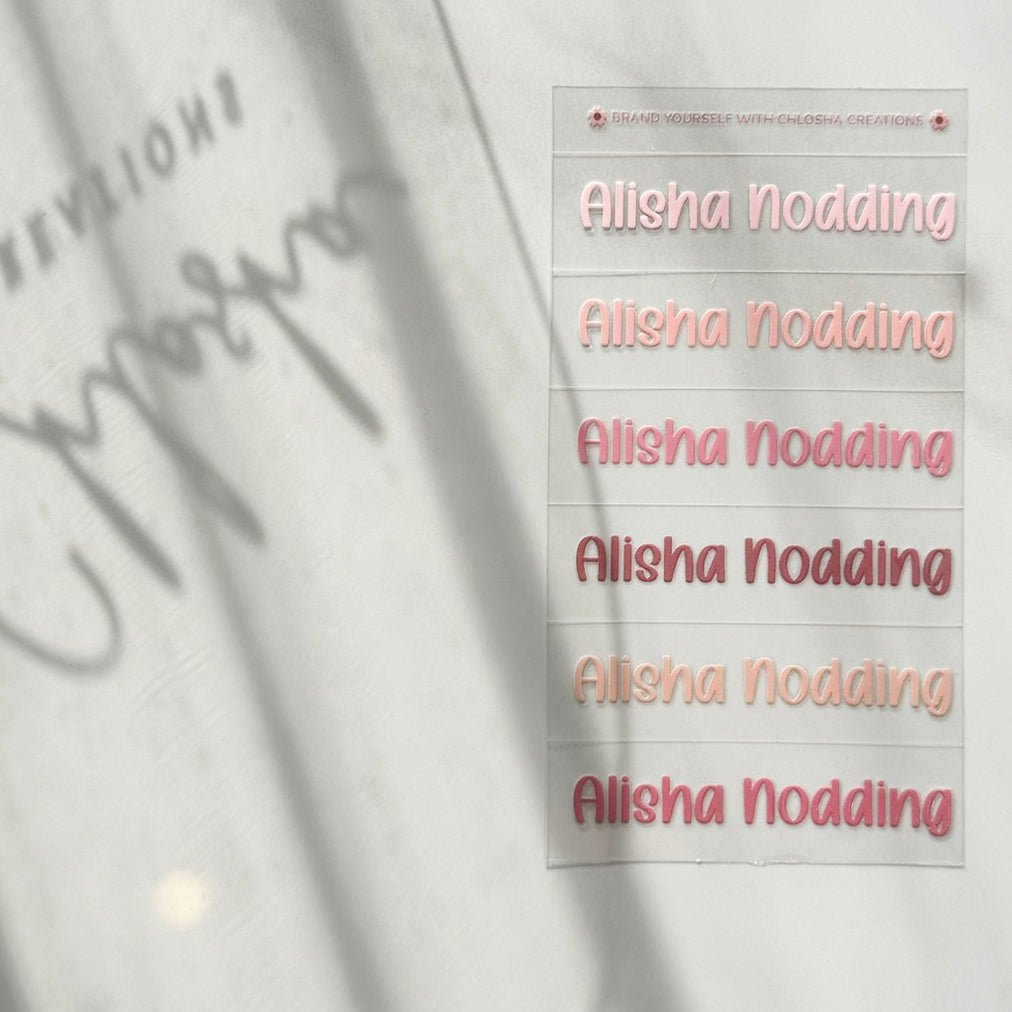 M4 Middle Name Pack - Chlosha Signature custom name labels for kids bottles lunchbox waterproof NZ - Chlosha creations