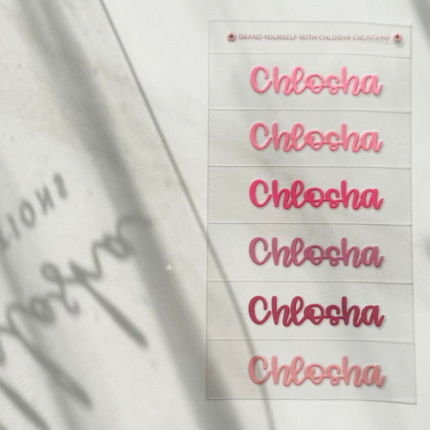 M4 Middle Name Pack - Lovely Script custom name labels for kids bottles lunchbox waterproof NZ - Chlosha creations
