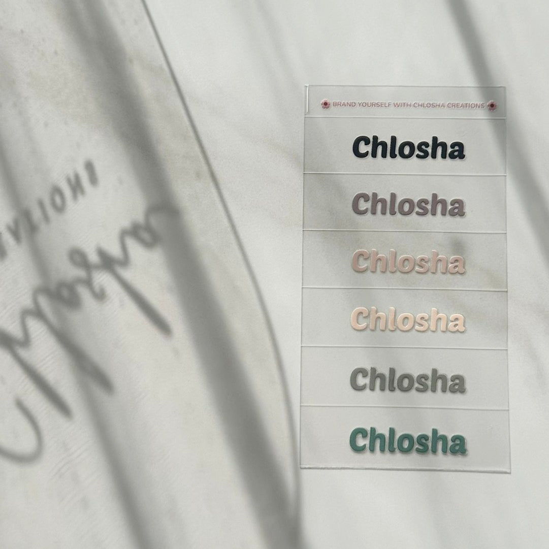 M4 Middle Name Pack - Modern Minimal custom name labels for kids bottles lunchbox waterproof NZ - Chlosha creations