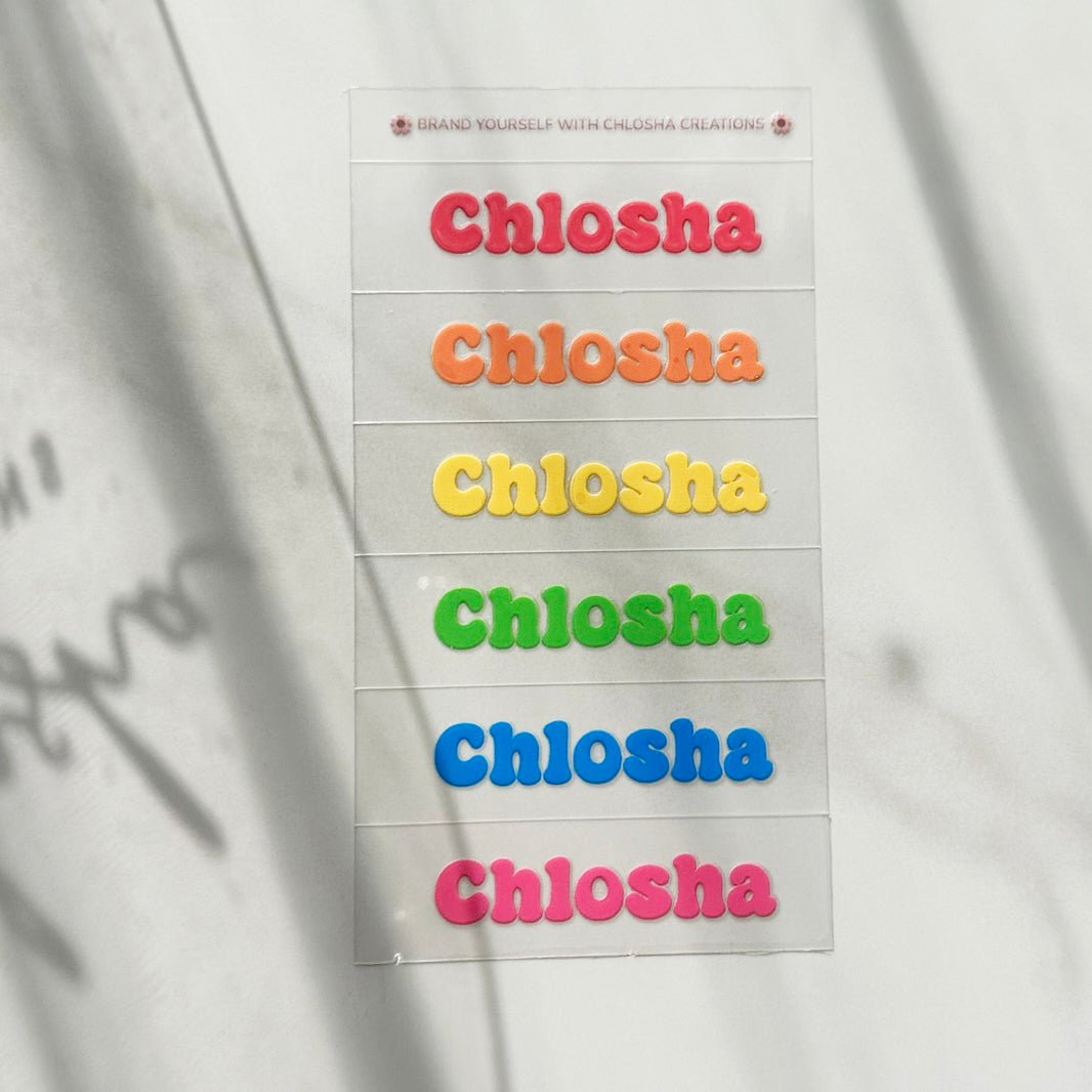 M4 Middle Name Pack - Retro Pop custom name labels for kids bottles lunchbox waterproof NZ - Chlosha creations
