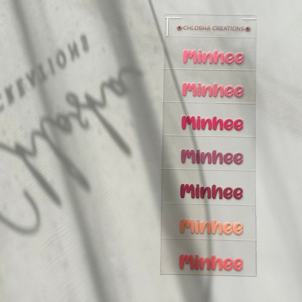 M5 Mini Name Pack - Lovely Script custom name labels for kids bottles lunchbox waterproof NZ - Chlosha creations