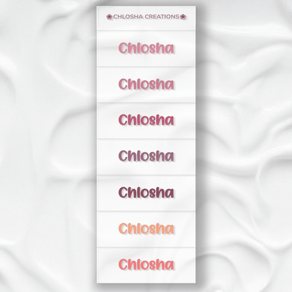 M5 Mini Name Pack - Lovely Script custom name labels for kids bottles lunchbox waterproof NZ - Chlosha creations