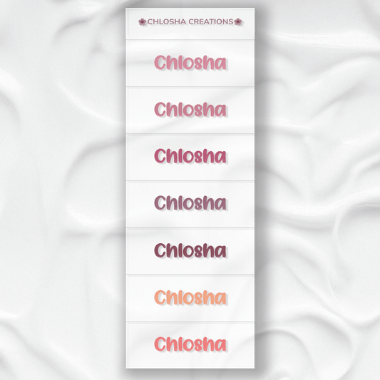 M5 Mini Name Pack - Lovely Script custom name labels for kids bottles lunchbox waterproof NZ - Chlosha creations