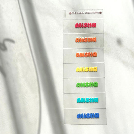 M5 Mini Name Pack - Retro Pop custom name labels for kids bottles lunchbox waterproof NZ - Chlosha creations