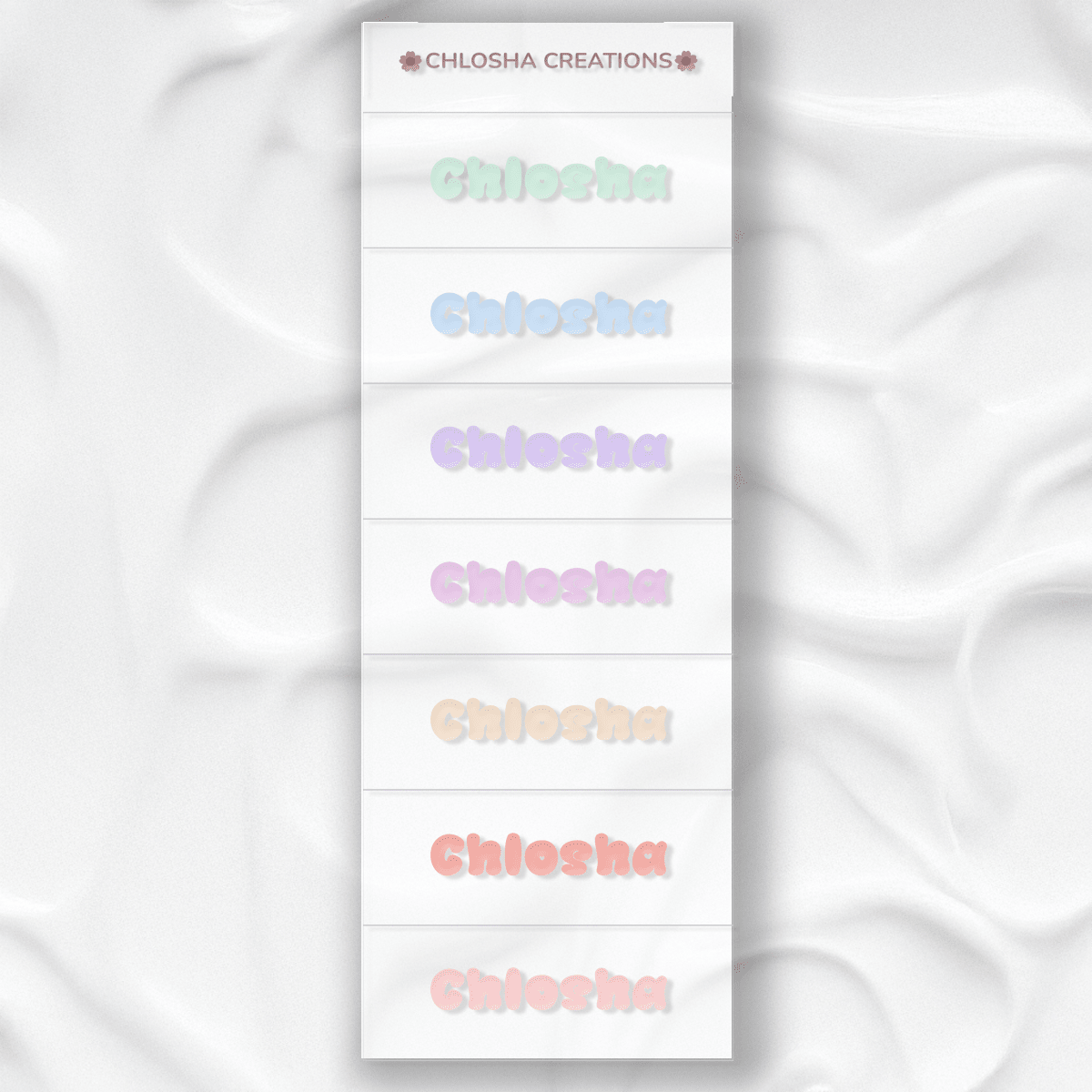 M5 Mini Name Pack - Soft Pastel custom name labels for kids bottles lunchbox waterproof NZ - Chlosha creations