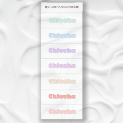 M5 Mini Name Pack - Soft Pastel custom name labels for kids bottles lunchbox waterproof NZ - Chlosha creations