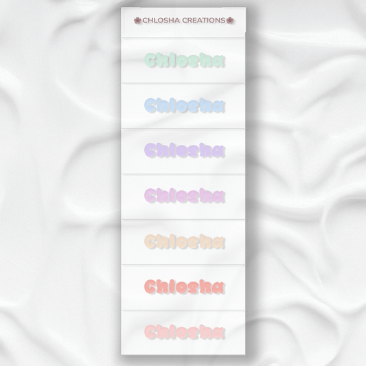 M5 Mini Name Pack - Soft Pastel custom name labels for kids bottles lunchbox waterproof NZ - Chlosha creations