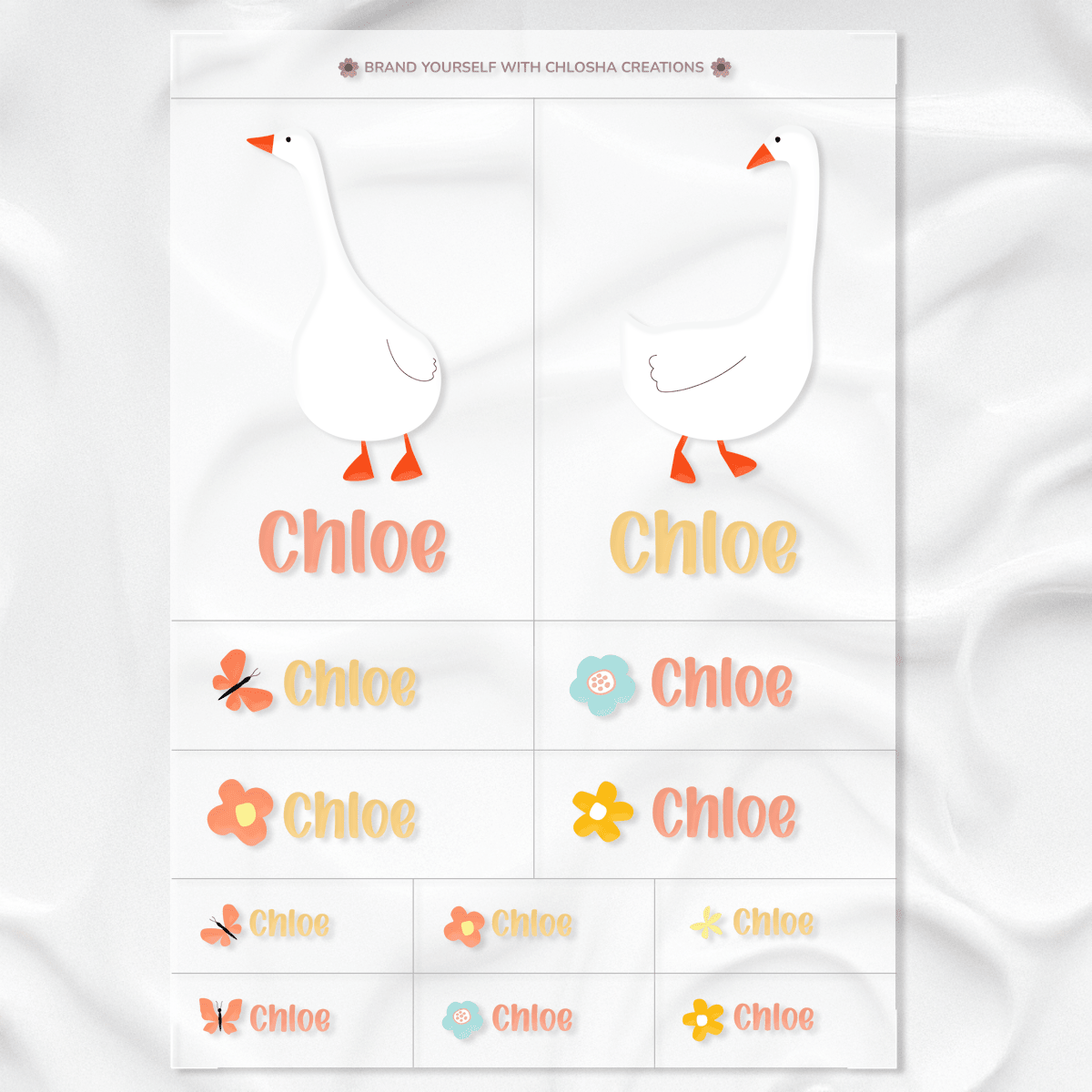 Mama Duck Icon + Name Pack custom name labels for kids bottles lunchbox waterproof NZ - Chlosha creations