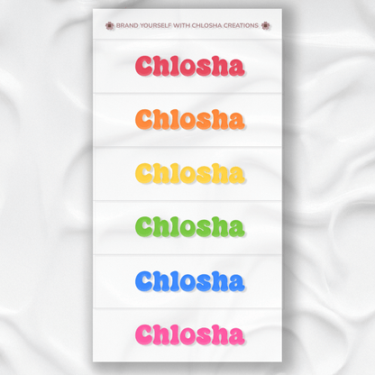 Middle Name Pack - Retro Pop custom name labels for kids bottles lunchbox waterproof NZ - Chlosha creations