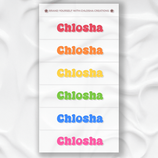 Middle Name Pack - Retro Pop custom name labels for kids bottles lunchbox waterproof NZ - Chlosha creations