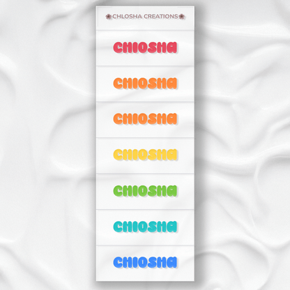 Mini Name Pack - Retro Pop custom name labels for kids bottles lunchbox waterproof NZ - Chlosha creations
