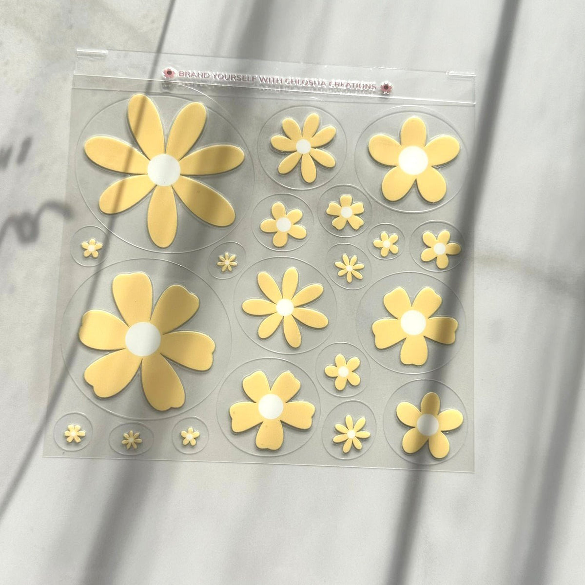 Miss Daisy Pre-Cut UV DTF Decal Sheet · 140 × 140 mm custom name labels for kids bottles lunchbox waterproof NZ - Chlosha creations