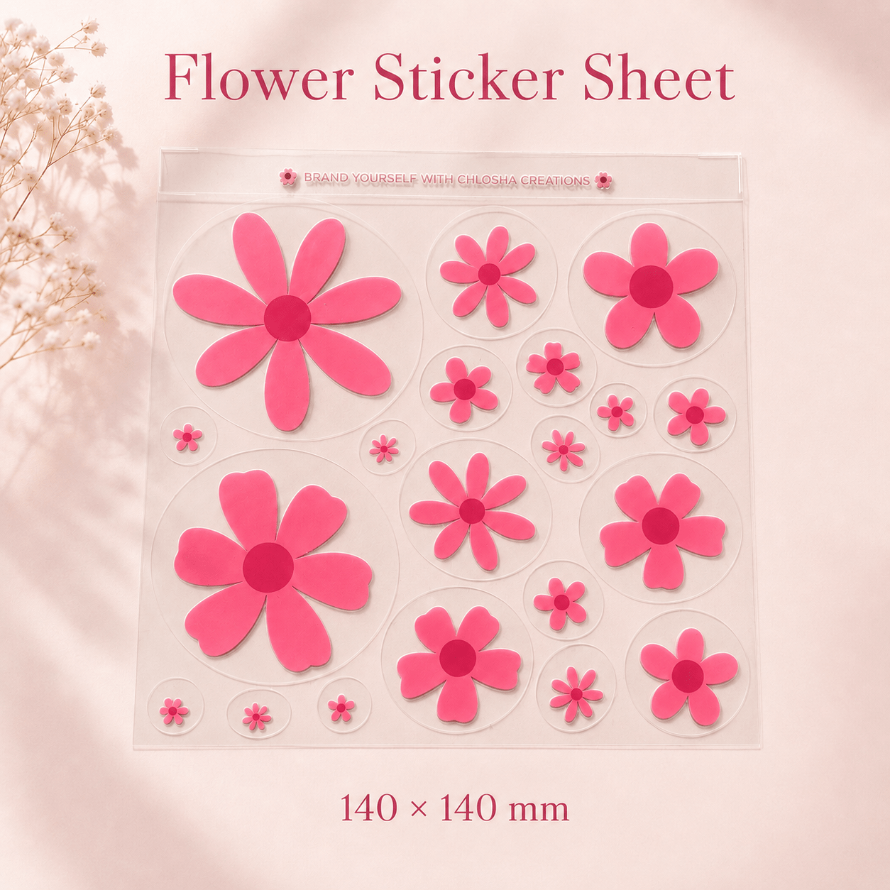 Miss Daisy Pre-Cut UV DTF Decal Sheet · 140 × 140 mm custom name labels for kids bottles lunchbox waterproof NZ - Chlosha creations