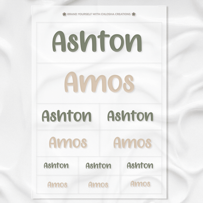 Modern Minimal Classic Sibling Name Pack custom name labels for kids bottles lunchbox waterproof NZ - Chlosha creations