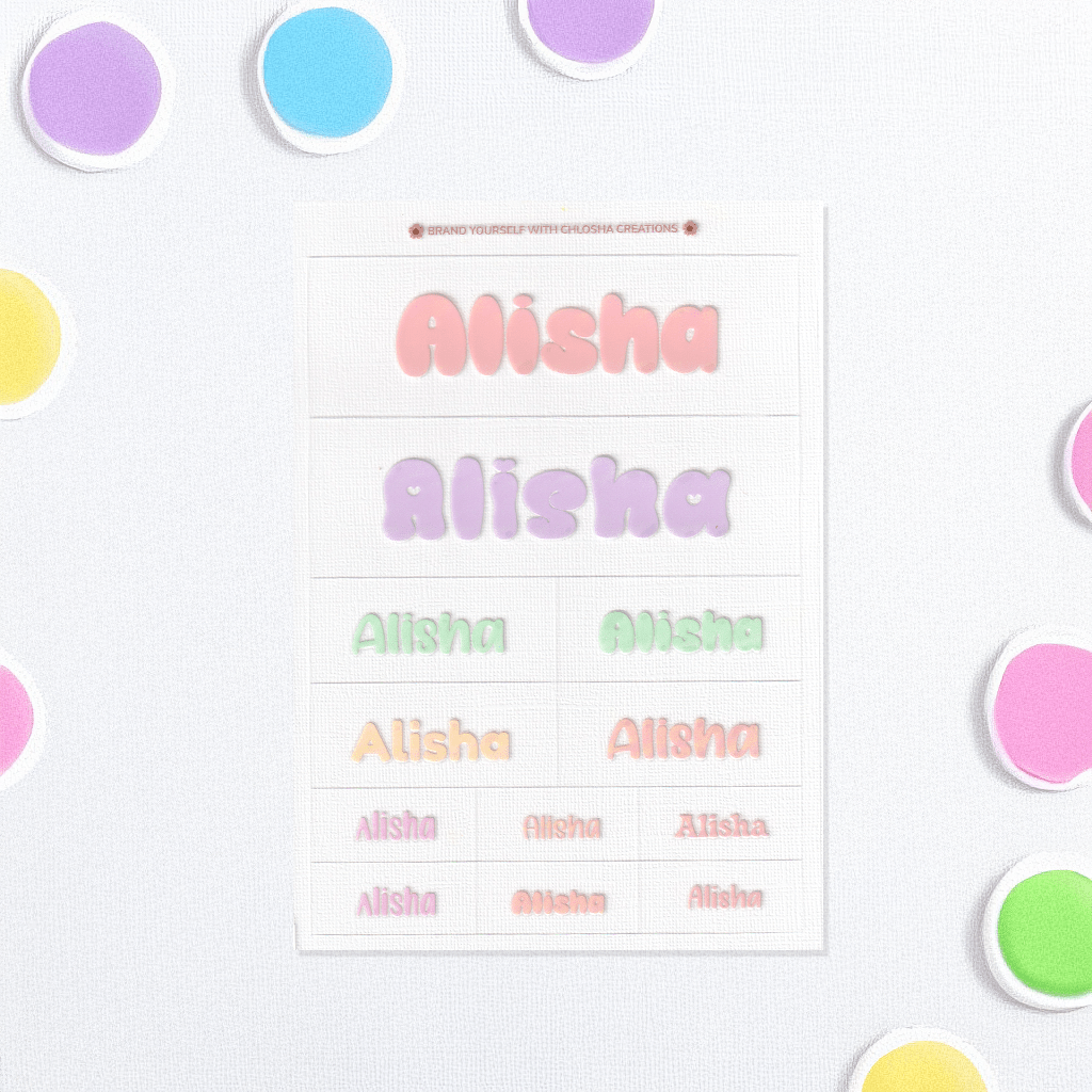 Soft Pastel Classic Name Pack custom name labels for kids bottles lunchbox waterproof NZ - Chlosha creations